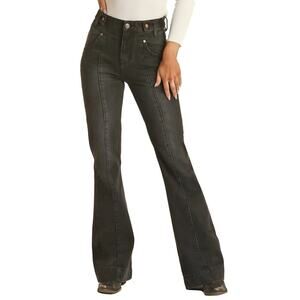 Rock & Roll Denim Women's Black High Rise Trouser Jeans Size 33X34 RRWD5HRZQL